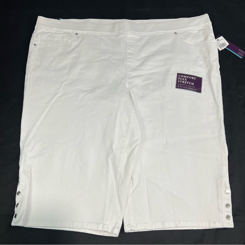 Gloria Vanderbilt Womens Skimmer Jeans Capri Avery Pull On Slimming Size 24W